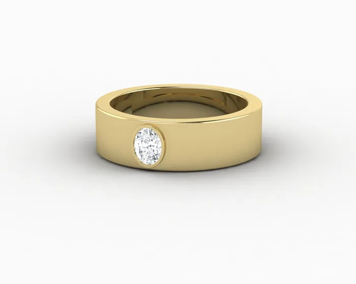 Rings Sapheena Jewelry Icarus 6mm Oval Cut Moissanite Mens Wedding Band