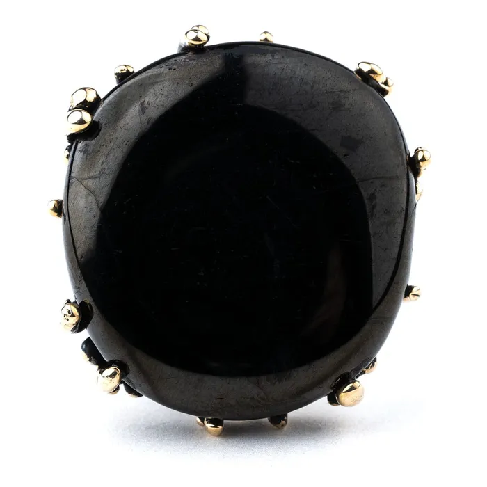 Statement Ring with Jet Stone Made to Order Giardinoblu Rings