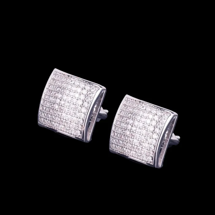 Umbrella 12MM Umbrella Iced Out Diamond Stud Earrings Earrings
