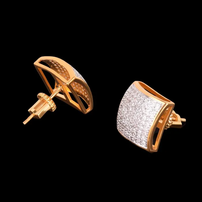 Umbrella 12MM Umbrella Iced Out Diamond Stud Earrings Earrings