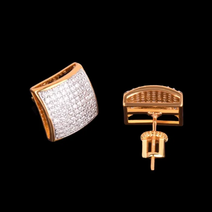 Umbrella 12MM Umbrella Iced Out Diamond Stud Earrings Earrings