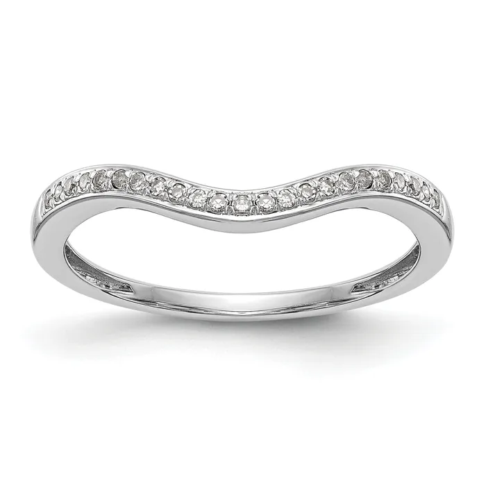007ct CZ Solid Real 14k White Gold Wedding Wedding Band Ring Goldia Rings