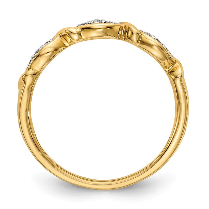 008ct CZ Solid Real 14K Yellow Gold Wedding Band Ring Goldia Rings