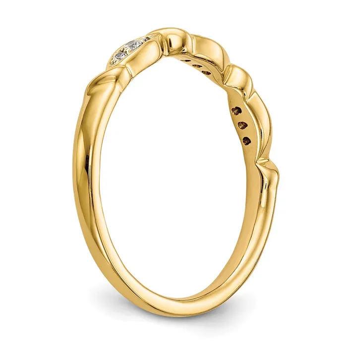008ct CZ Solid Real 14K Yellow Gold Wedding Band Ring Goldia Rings
