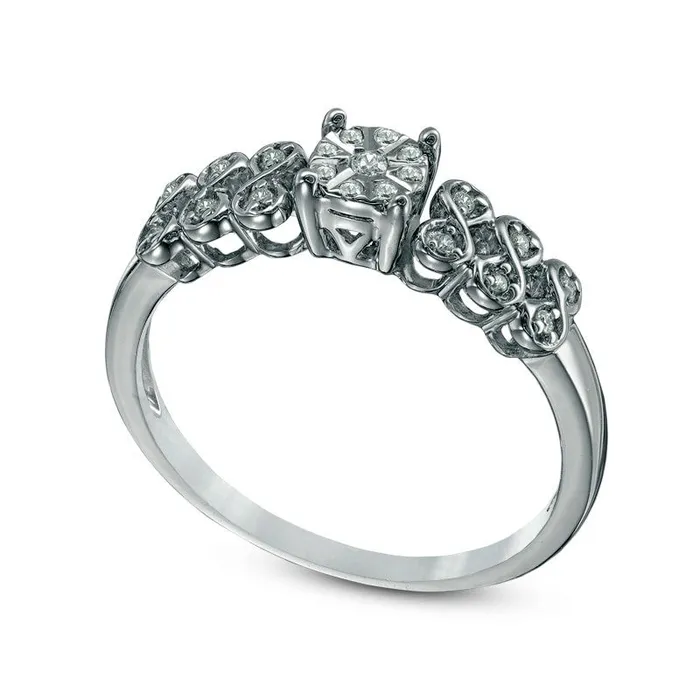 010 CT TW Natural Diamond Infinity Promise Ring in Sterling Silver Goldia Rings 010 CT TW Natural Diamond Infinity Promise Ring in Sterling Silver Goldia Rings