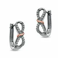 014 CT TW Diamond Infinity Loop Earrings in Sterling Silver and 14K Rose Gold Plate Goldia Earrings