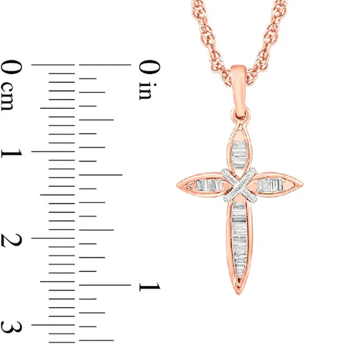 017 CT TW Baguette Natural Diamond X Cross Pendant in 10K TwoTone Gold Goldia Necklaces 017 CT TW Baguette Natural Diamond X Cross Pendant in 10K TwoTone Gold Goldia Necklaces