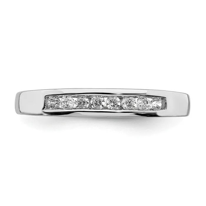 018ct CZ Solid Real 14K White Gold Wedding Band Ring Goldia Rings