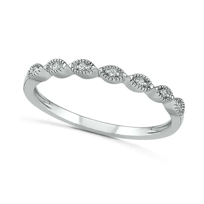 025 CT TW Natural Diamond Antique VintageStyle Scallop Shank Bridal Engagement Ring Set in Sterling Silver Goldia Rings 025 CT TW Natural Diamond Antique VintageStyle Scallop Shank Bridal Engagement Ring Set in Sterling Silver Goldia Rings
