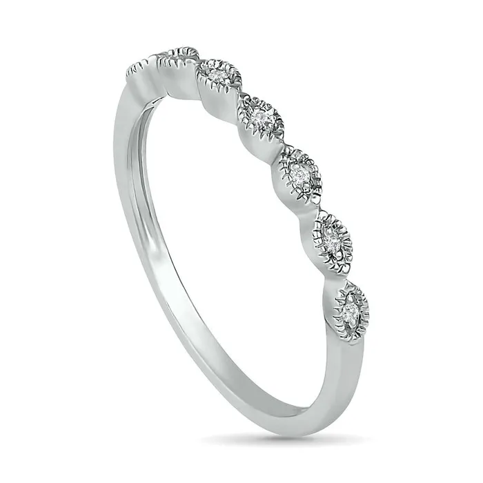 025 CT TW Natural Diamond Antique VintageStyle Scallop Shank Bridal Engagement Ring Set in Sterling Silver Goldia Rings 025 CT TW Natural Diamond Antique VintageStyle Scallop Shank Bridal Engagement Ring Set in Sterling Silver Goldia Rings