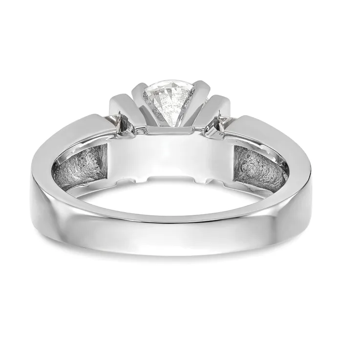 025ct CZ Solid Real 14K White Gold Peg Set Engagement Ring Goldia Rings