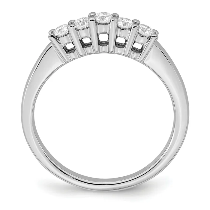 033ct CZ Solid Real 14K White Gold 5Stone Wedding Band Ring Goldia Rings