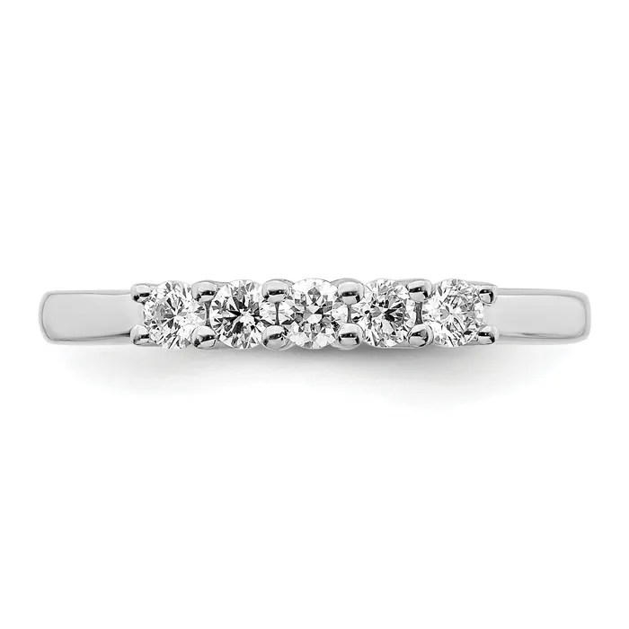 033ct CZ Solid Real 14K White Gold 5Stone Wedding Band Ring Goldia Rings