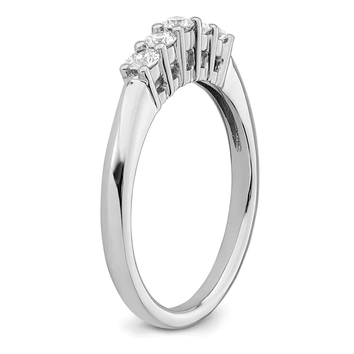 033ct CZ Solid Real 14K White Gold 5Stone Wedding Band Ring Goldia Rings