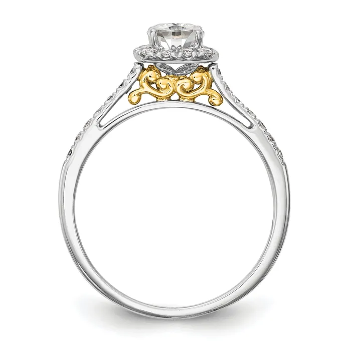 050ct CZ Solid Real 14ktt Cushion Halo Engagement Ring Goldia Rings