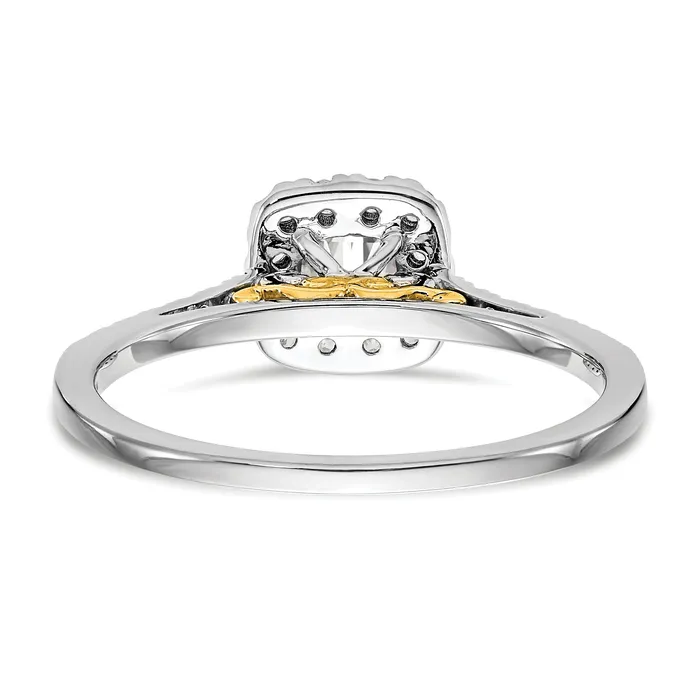 050ct CZ Solid Real 14ktt Cushion Halo Engagement Ring Goldia Rings