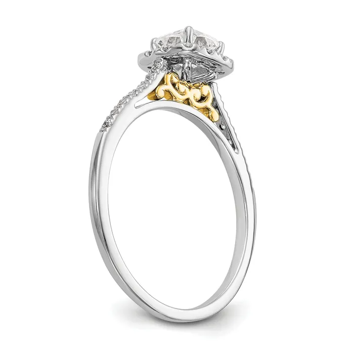 050ct CZ Solid Real 14ktt Cushion Halo Engagement Ring Goldia Rings