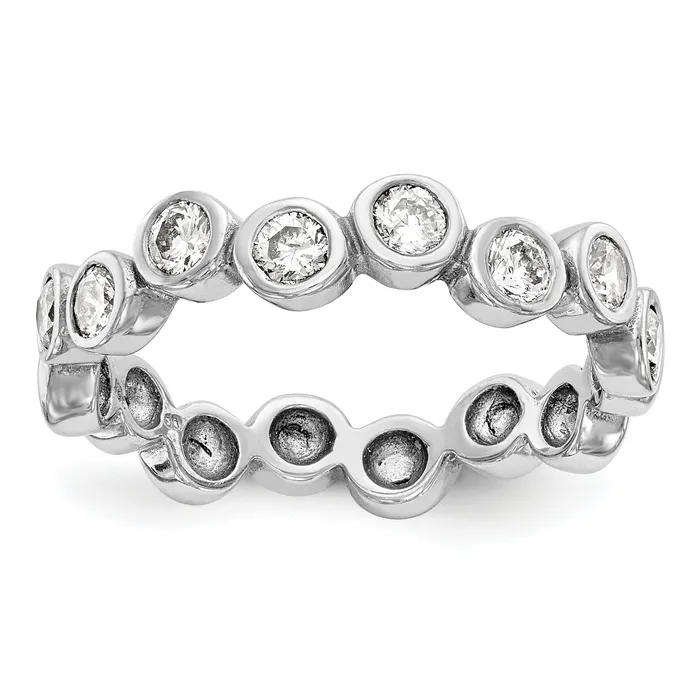 056ct CZ Solid Real 14K White Gold Wedding Band Ring Goldia Rings