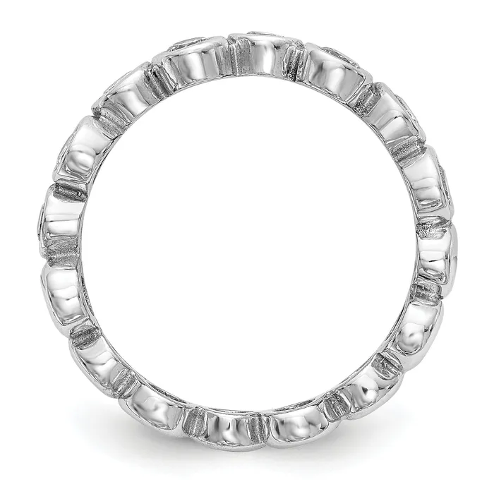 056ct CZ Solid Real 14K White Gold Wedding Band Ring Goldia Rings