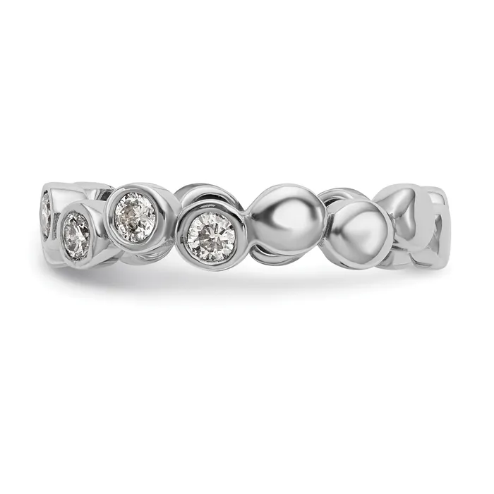 056ct CZ Solid Real 14K White Gold Wedding Band Ring Goldia Rings