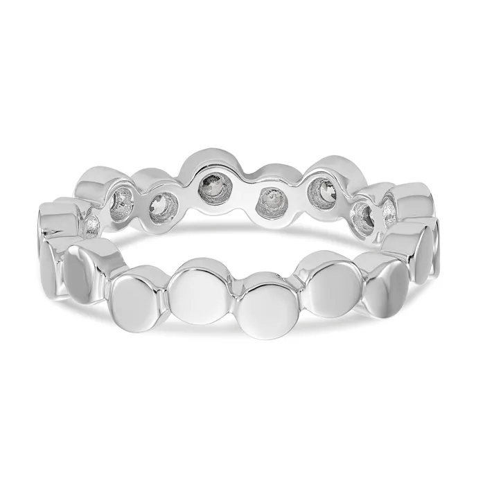 056ct CZ Solid Real 14K White Gold Wedding Band Ring Goldia Rings