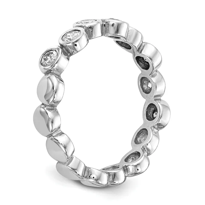 056ct CZ Solid Real 14K White Gold Wedding Band Ring Goldia Rings