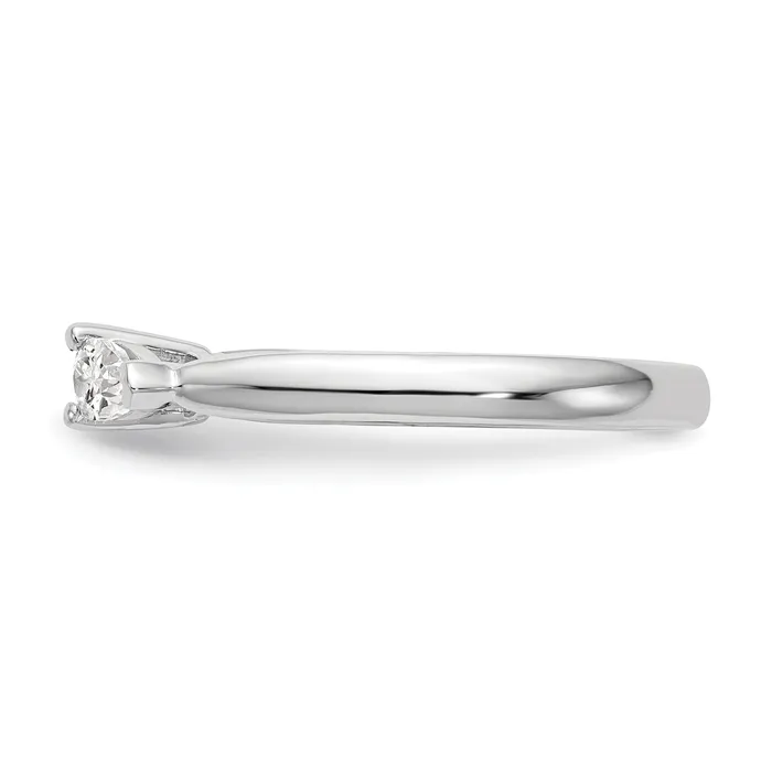 066ct CZ Solid Real 14K White Gold 3Stone Peg Set Engagement Ring Goldia Rings