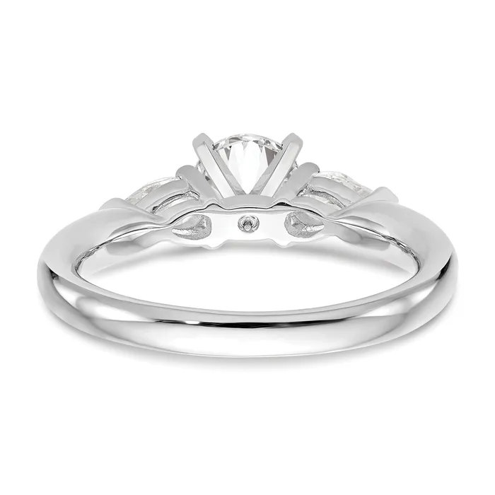 066ct CZ Solid Real 14K White Gold 3Stone Peg Set Engagement Ring Goldia Rings