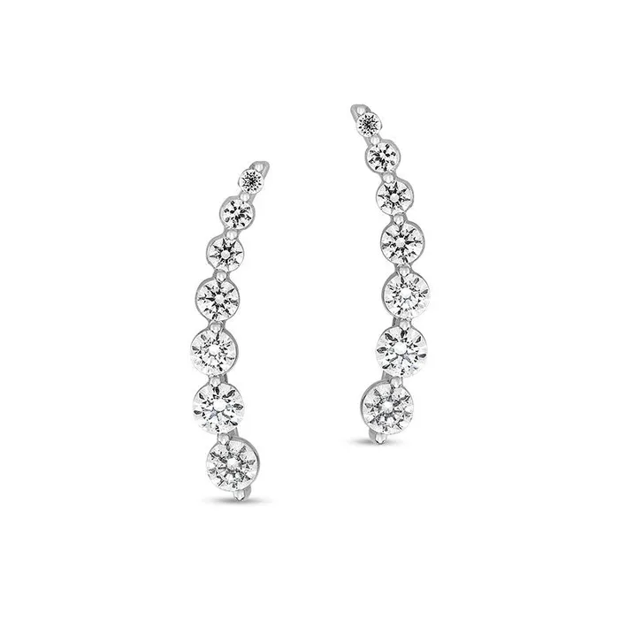12 CT TW Journey Diamond Crawler Earrings in 10K White Gold Goldia Earrings 12 CT TW Journey Diamond Crawler Earrings in 10K White Gold Goldia Earrings
