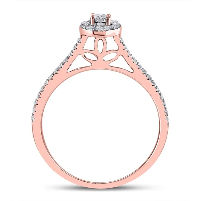 10k Rose Gold Round Diamond Oval Bridal Wedding Ring Set 13 Cttw gndatlanta Rings