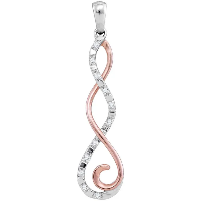 10kt Twotone Gold Round Diamond Twist Curl Fashion Pendant 112 Cttw gndatlanta Rings 10kt Twotone Gold Round Diamond Twist Curl Fashion Pendant 112 Cttw gndatlanta Rings