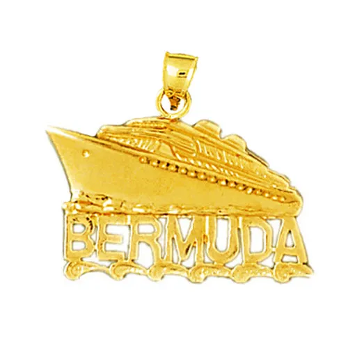14K Gold 25MM Bermuda Cruise Ship Pendant Goldia PreStyled Sets