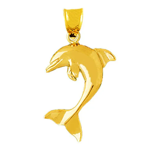 14K Gold 28MM Dolphin Pendant Goldia PreStyled Sets