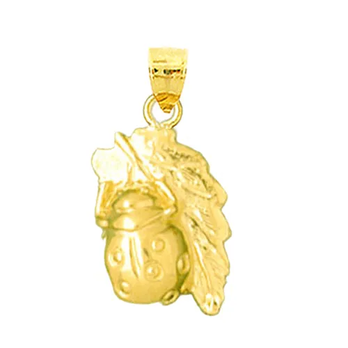 14K Gold Ladybug On Leaf Charm Goldia Charm Necklaces