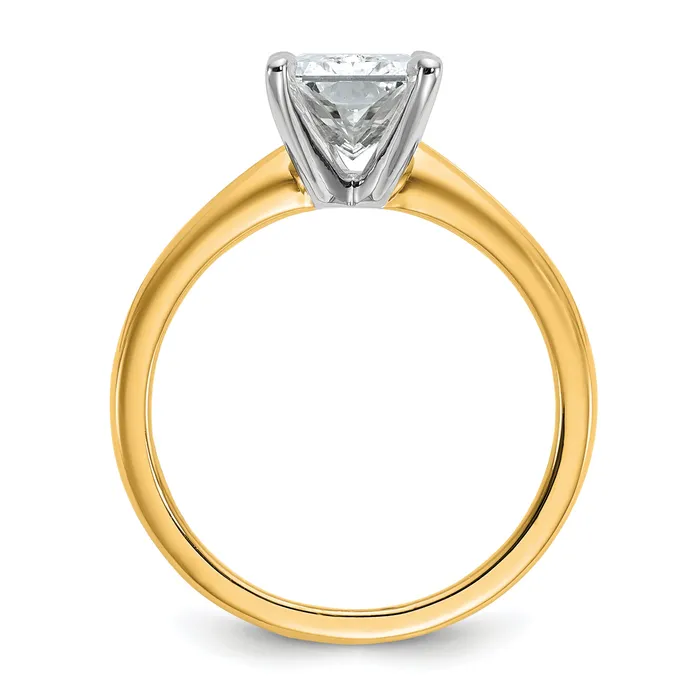 14k Twotone 2 12 Ct Certified Lab Grown Diamond VSSI G Radiant Solitare Engagement Ring Goldia Rings