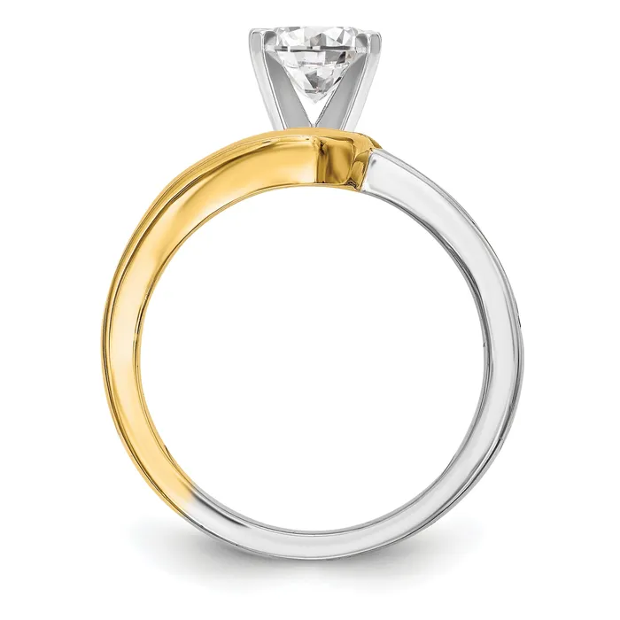 14K Two tone Diamond Peg Set CZ Engagement Ring Goldiacom Rings