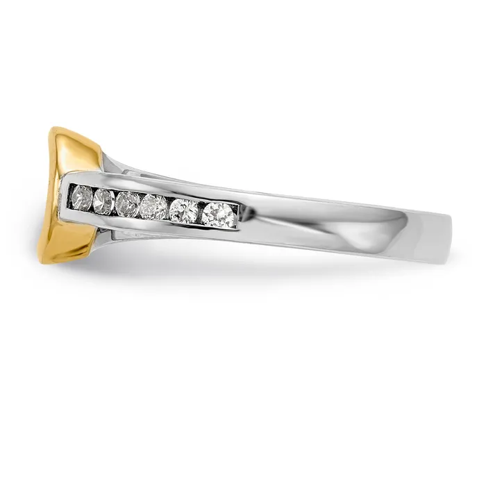 14K Two tone Diamond Peg Set CZ Engagement Ring Goldiacom Rings