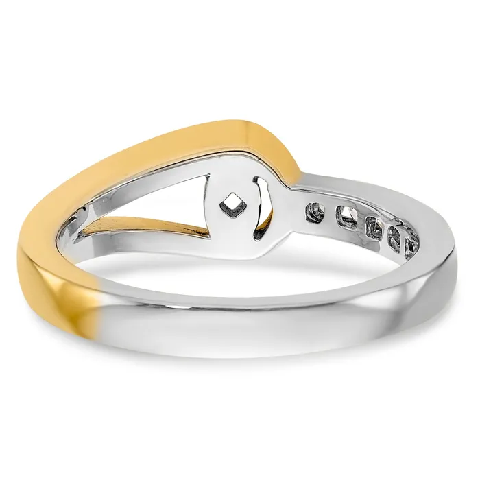 14K Two tone Diamond Peg Set CZ Engagement Ring Goldiacom Rings