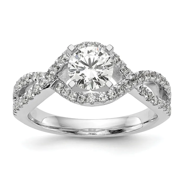 14k White Gold 12 Ct Lab Grown Diamond VSSI G Criss Cross Peg Set Engagement Ring Goldia Rings 14k White Gold 12 Ct Lab Grown Diamond VSSI G Criss Cross Peg Set Engagement Ring Goldia Rings