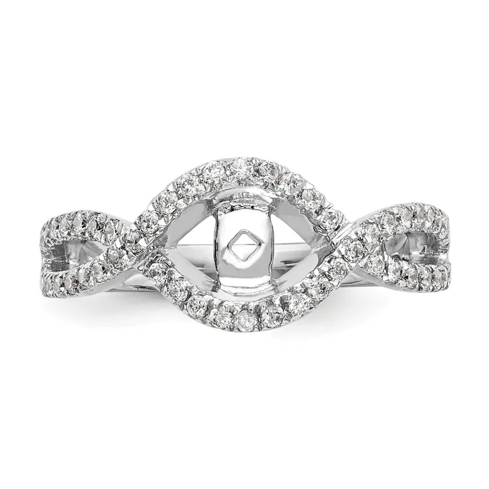 14k White Gold 12 Ct Lab Grown Diamond VSSI G Criss Cross Peg Set Engagement Ring Goldia Rings