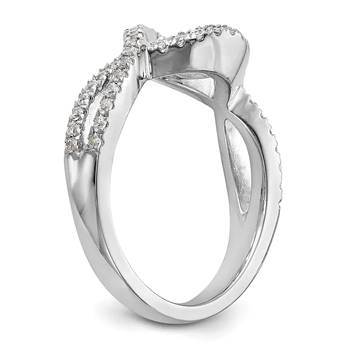 14k White Gold 12 Ct Lab Grown Diamond VSSI G Criss Cross Peg Set Engagement Ring Goldia Rings