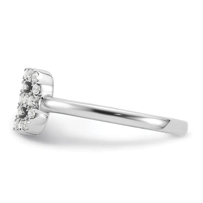 14k White Gold 15 Ct Lab Grown Diamond VSSI G Initial B Adjustable Ring Goldia Rings