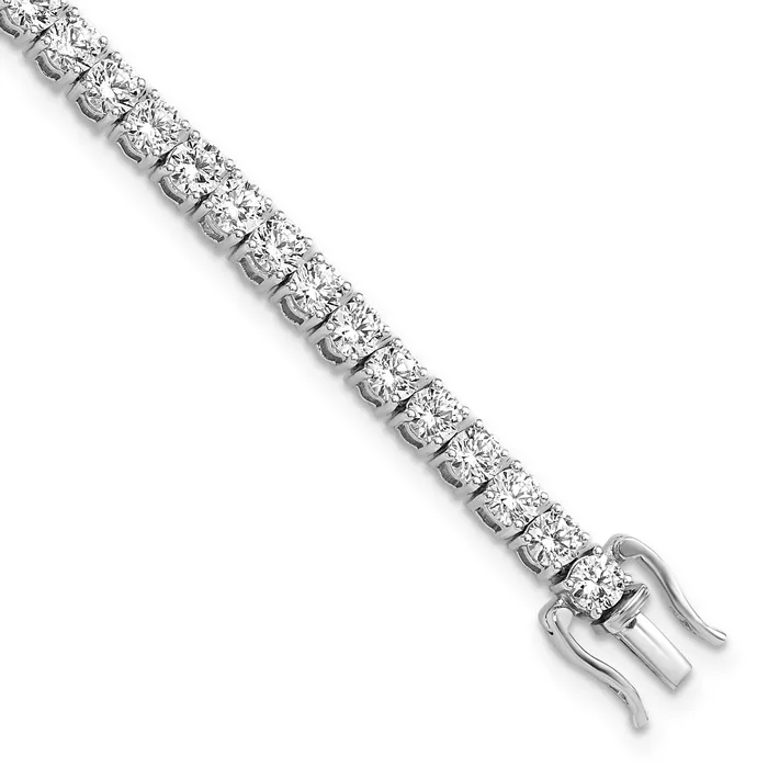 14k White Gold 8 Ct Lab Grown Diamond VSSI G Round Tennis Bracelet Goldia Bracelets 14k White Gold 8 Ct Lab Grown Diamond VSSI G Round Tennis Bracelet Goldia Bracelets