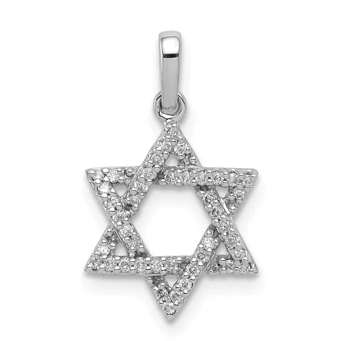 14k White Gold Diamond Star of David Pendant Goldiacom Necklaces
