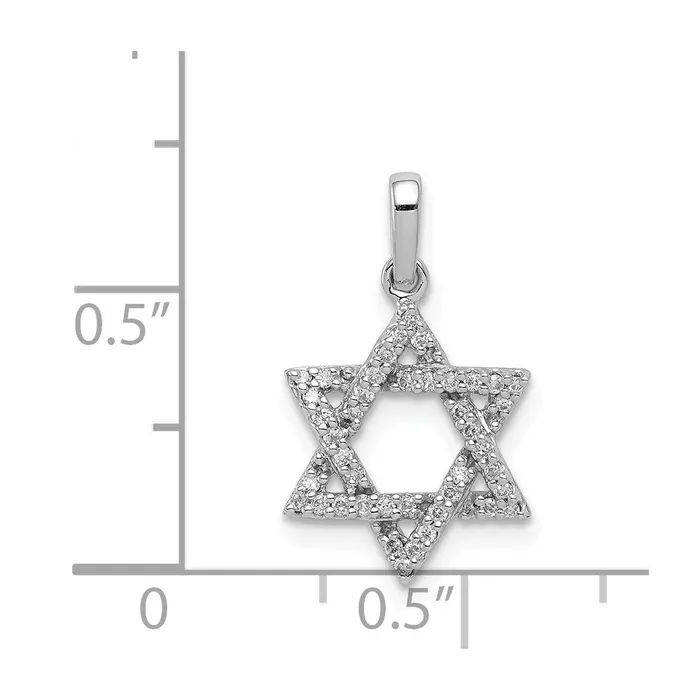 14k White Gold Diamond Star of David Pendant Goldiacom Necklaces