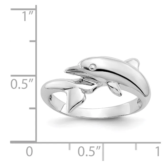 14k White Gold Dolphin Ring Goldia Rings