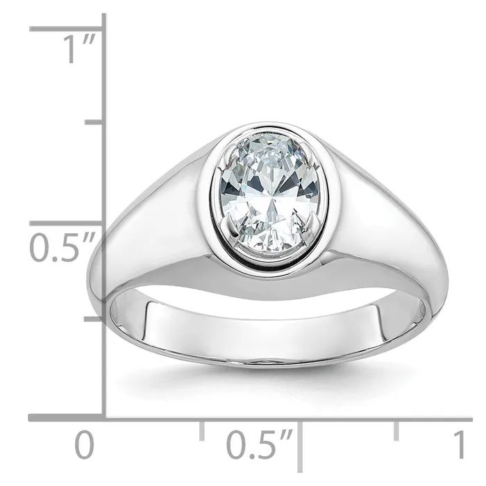 14k White Gold Mens Oval Diamond Ring Mounting Goldia Rings