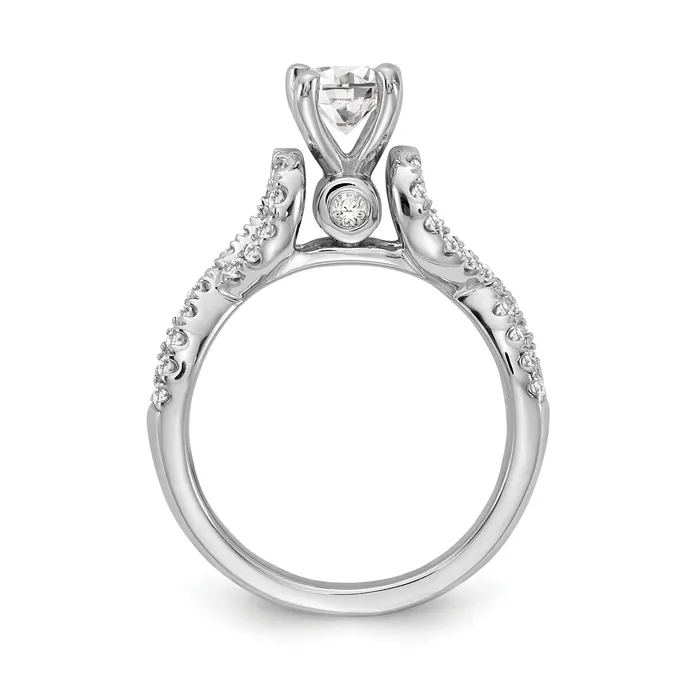 14k White Gold Peg Set Simulated Diamond Infinity Engagement Ring Goldiacom Rings