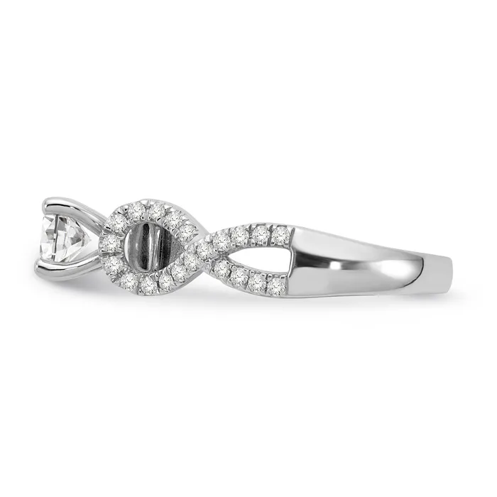 14k White Gold Peg Set Simulated Diamond Infinity Engagement Ring Goldiacom Rings