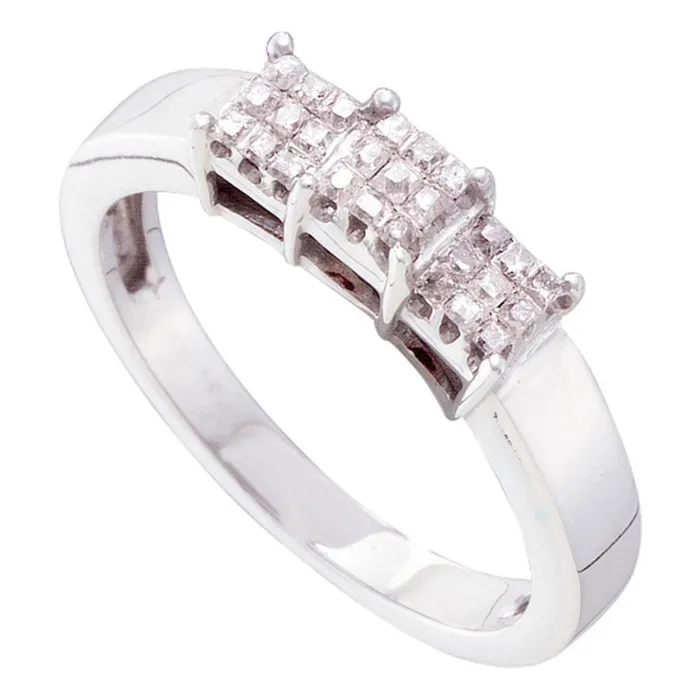 14k White Gold Princess Diamond 3stone Bridal Engagement Ring 14 Cttw gndatlanta Rings 14k White Gold Princess Diamond 3stone Bridal Engagement Ring 14 Cttw gndatlanta Rings